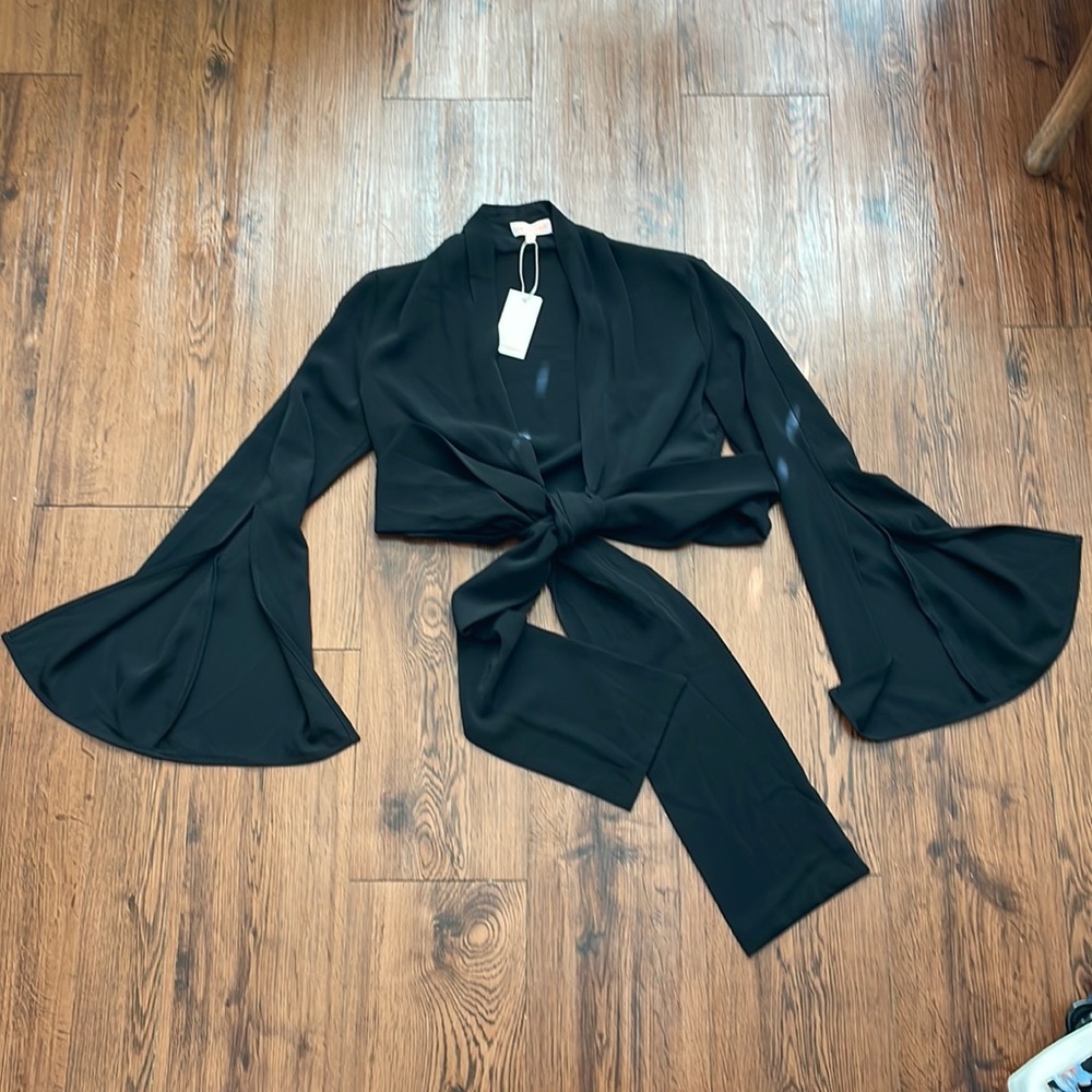 Black tie bow top, size small